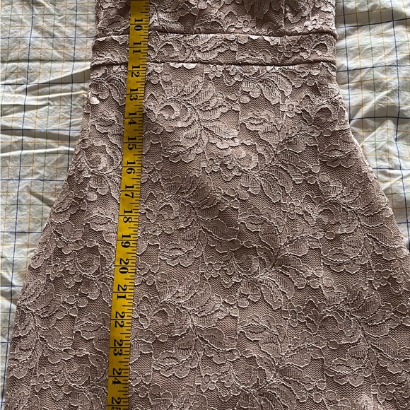 Honey & Rosie Beige Sparkle Lace Mini Dress with zip up cut out back ITEM L-1 - Picture 2 of 7
